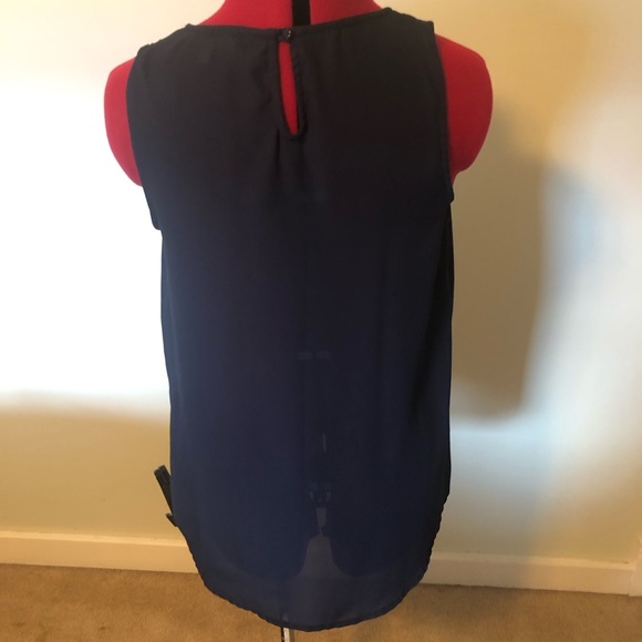 Navy blue Faith and Joy sleeveless blouse size medium - Picture 2 of 5